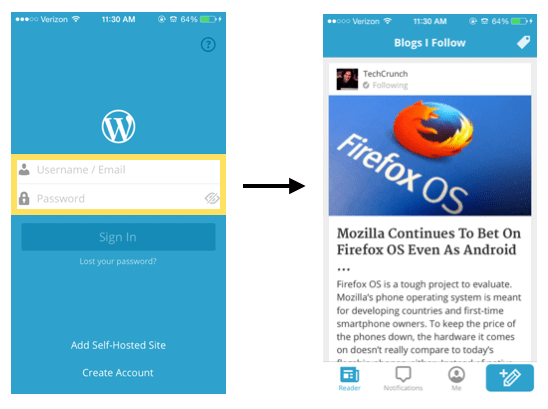 Logging in to Logged in